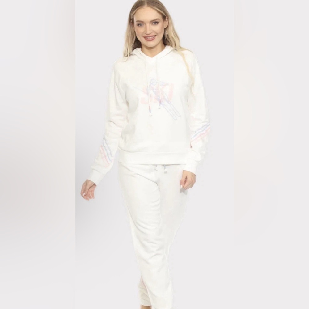 PJ Salvage Mountain Bound Jogger Set Women Ivory Aspen Pastel Size Medium NEW